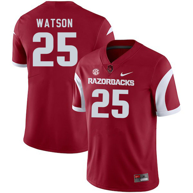 Men #25 Braylon Watson Arkansas Razorback College Football Jerseys Stitched Sale-Cardinal - Click Image to Close